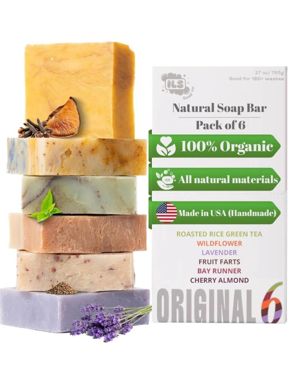 Handmade All-Natural Soap Bar Set for Men & Women - Cold Process, USA Made